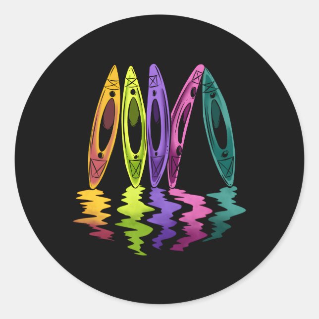 Kayaking Boating Kayak Classic Round Sticker (Front)