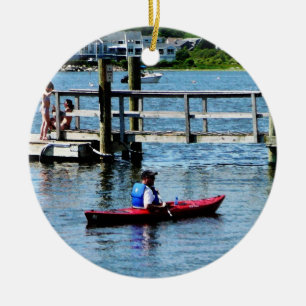 Kayaking Bristol RI Ceramic Ornament