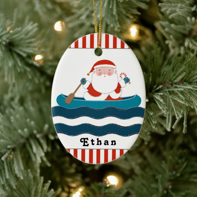 Kayaking Canoe Camping Ceramic Ornament (Tree)