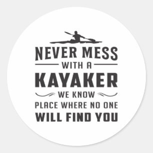 Kayaking Canoe Kayak Canoeing Funny Gift Idea Classic Round Sticker