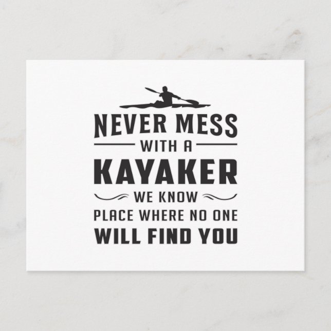 Kayaking Canoe Kayak Canoeing Funny Gift Idea Postcard (Front)