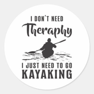Kayaking Canoe Kayak Canoeing Therapy Gift Idea Classic Round Sticker