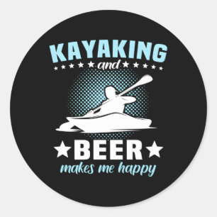 Kayaking Canoeing Outdoor Kayaker Classic Round Sticker