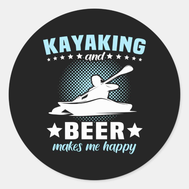 Kayaking Canoeing Outdoor Kayaker Classic Round Sticker (Front)