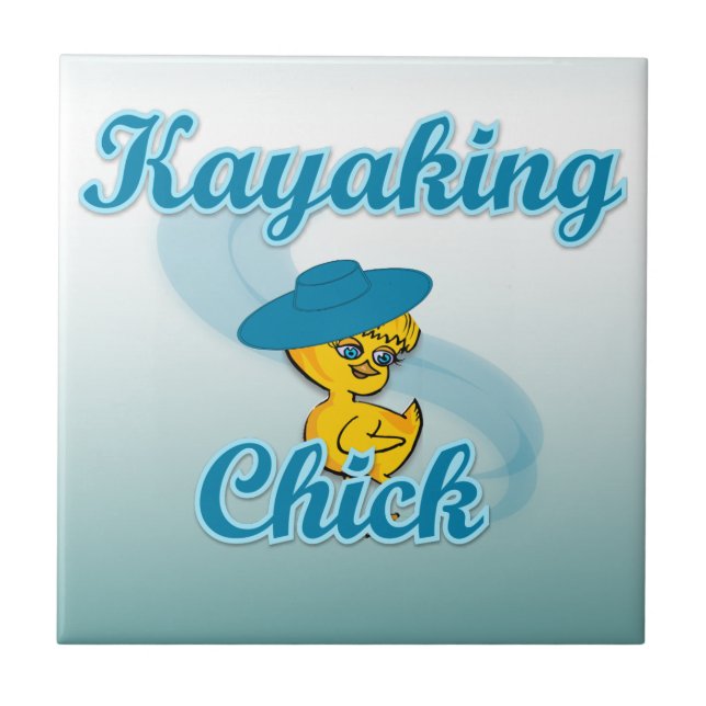 Kayaking Chick. #3 Tile (Front)