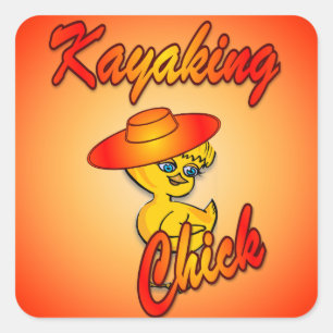 Kayaking Chick #5 Square Sticker