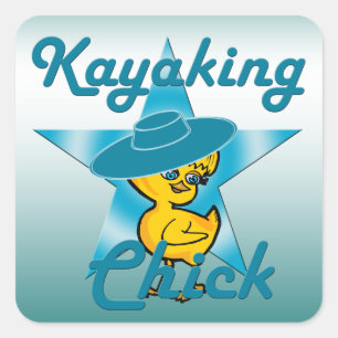 Kayaking Chick #7 Square Sticker