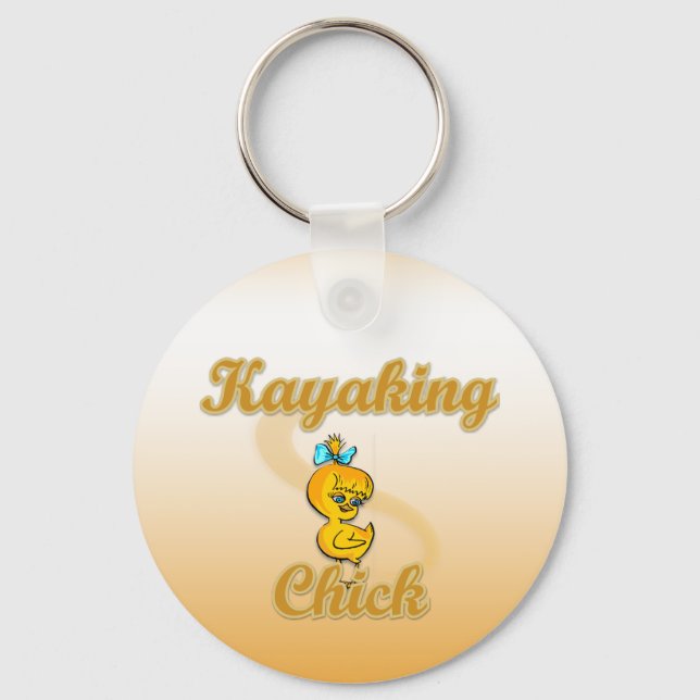 Kayaking Chick Keychain (Front)