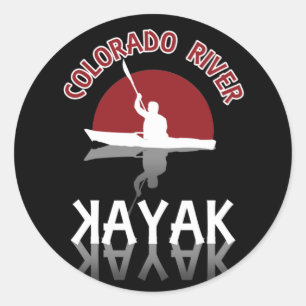 Kayaking Colorado River - Kayak Classic Round Sticker