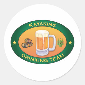 Kayaking Drinking Team Classic Round Sticker