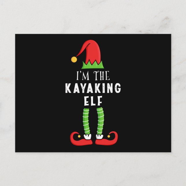 Kayaking Elf Christmas Matching Family Gift Postcard (Front)