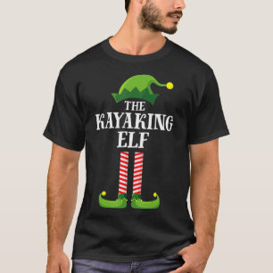 Kayaking Elf Matching Family Group Christmas Party T-Shirt