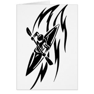 Kayaking Extreme Sport Graphic in Black & White