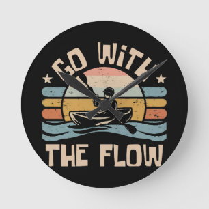kayaking-funny round clock