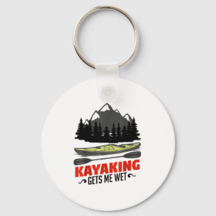 Kayaking Gets Me Wet Funny Kayak Kayaker Christmas Keychain