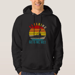 kayaking gets me wet funny vintage retro sunset ka hoodie