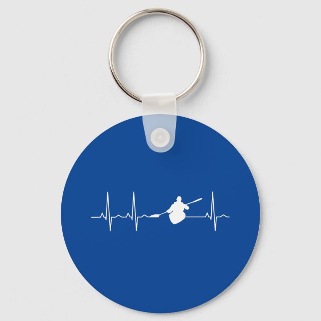 Kayaking Heartbeat Keychain (Front)