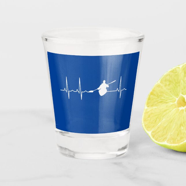Kayaking Heartbeat Shot Glass (Front)