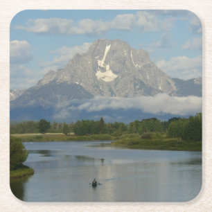 Kayaking in Grand Teton National Park Square Paper Coaster