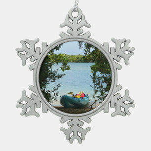 Kayaking in St. Thomas US Virgin Islands Snowflake Pewter Christmas Ornament