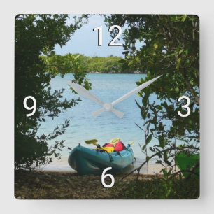 Kayaking in St. Thomas US Virgin Islands Square Wall Clock