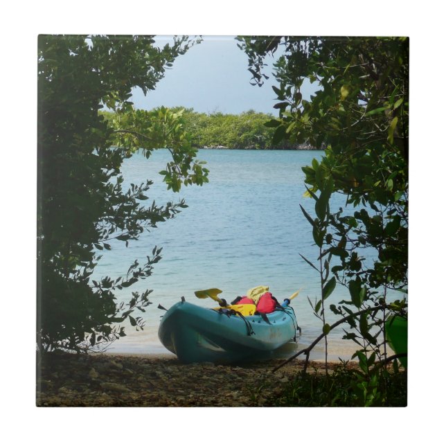 Kayaking in St. Thomas US Virgin Islands Tile (Front)