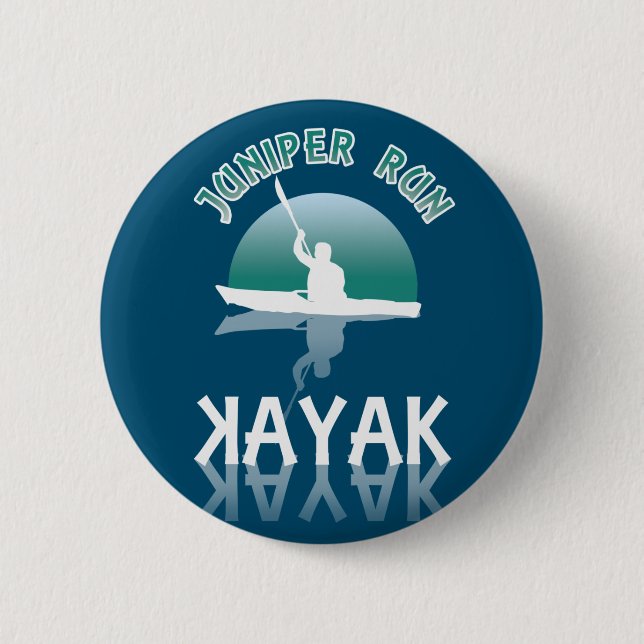 Kayaking Juniper Run - Kayak 2 Inch Round Button (Front)