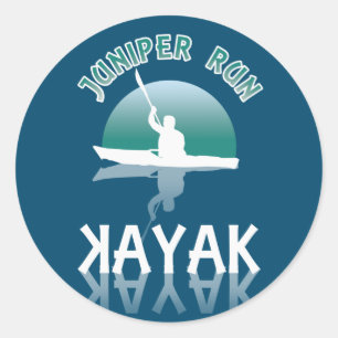 Kayaking Juniper Run - Kayak Classic Round Sticker