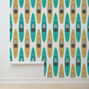 Kayaking Kayak Canoes Pattern Wallpaper