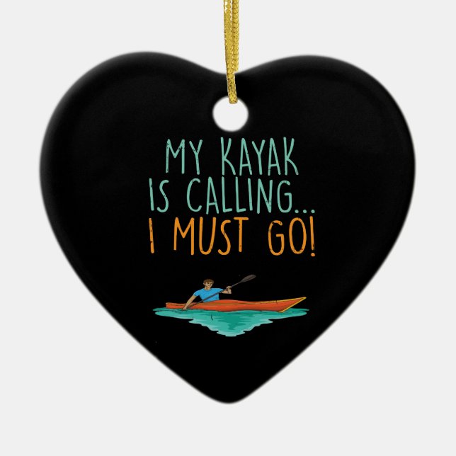 Kayaking Kayak Gift Ceramic Ornament (Front)