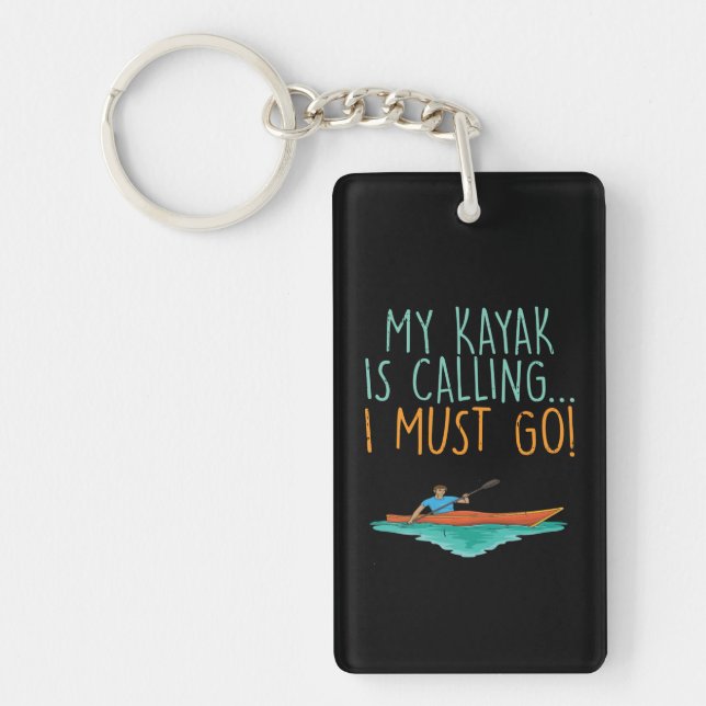 Kayaking Kayak Gift Keychain (Front)