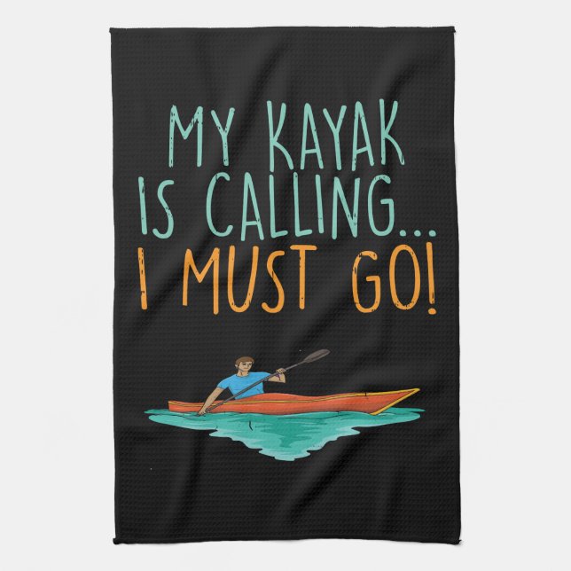 Kayaking Kayak Gift Kitchen Towel (Vertical)