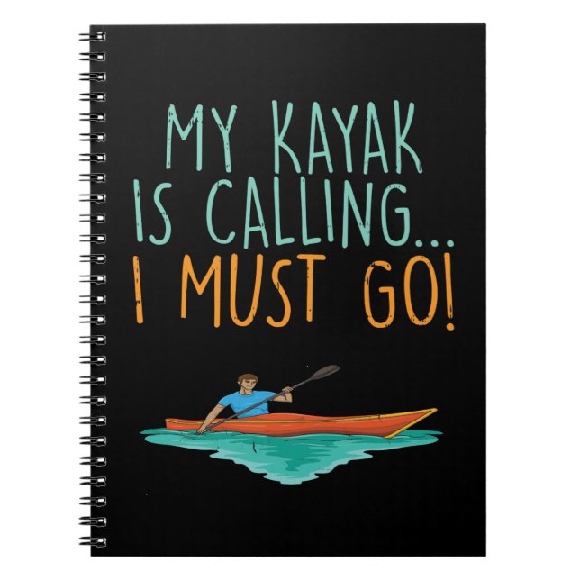 Kayaking Kayak Gift Notebook (Front)