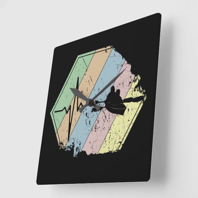 Kayaking Kayak Gift Square Wall Clock (Angle)