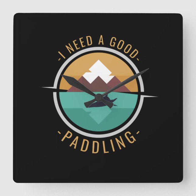 Kayaking Kayak Paddling Square Wall Clock (Front)
