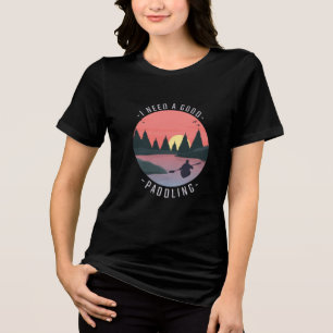 Kayaking Kayak Paddling Tri-Blend Shirt