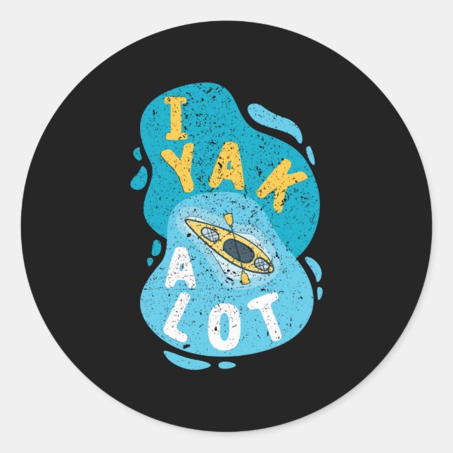 Kayaking Kayak Retro Classic Round Sticker (Front)