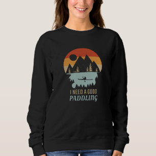 Kayaking Mountains Retro Sweatshirt