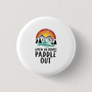 Kayaking Nature Retro 1 Inch Round Button
