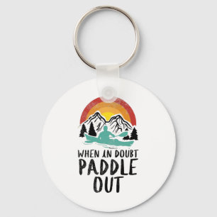 Kayaking Nature Retro Keychain
