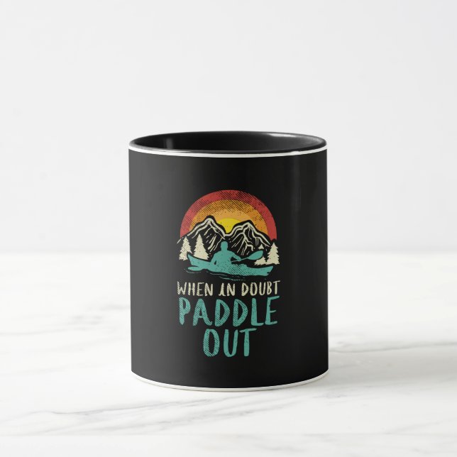 Kayaking Nature Retro Mug (Center)
