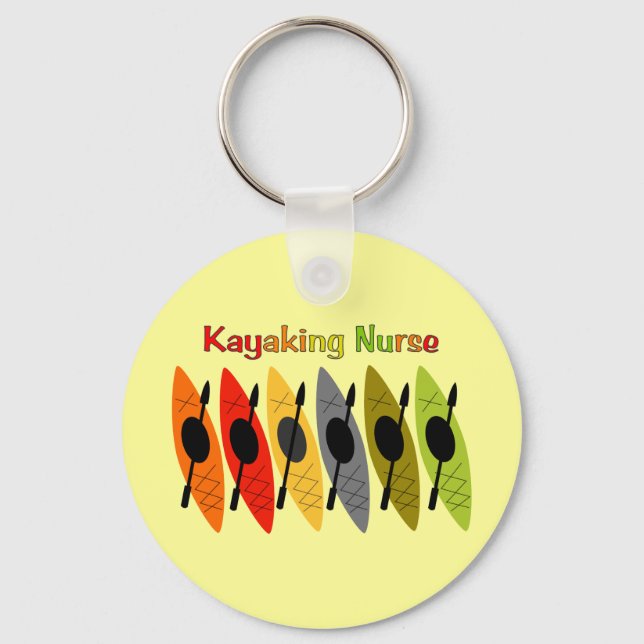 Kayaking Nurse T-Shirts and Gifts Keychain (Front)