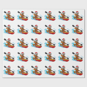 Kayaking Nutcracker Christmas 2026 Holiday Water Wrapping Paper