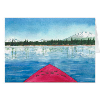 Kayaking on a Cascade Lake Watercolor