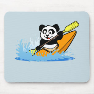 Kayaking Panda Mouse Pad