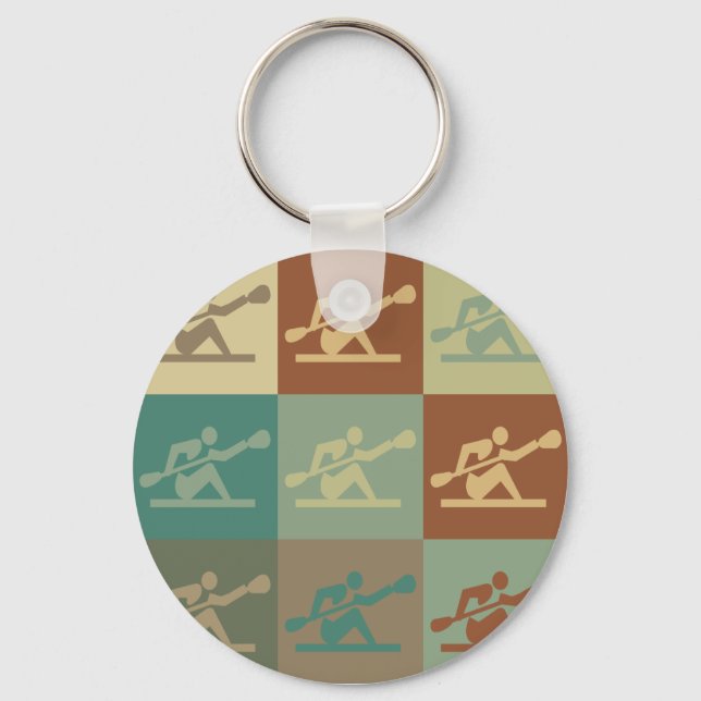 Kayaking Pop Art Keychain (Front)
