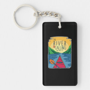 Kayaking - River Is Calling And I Must Go Keychain