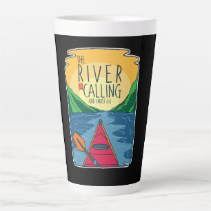 Kayaking - River Is Calling And I Must Go Latte Mug