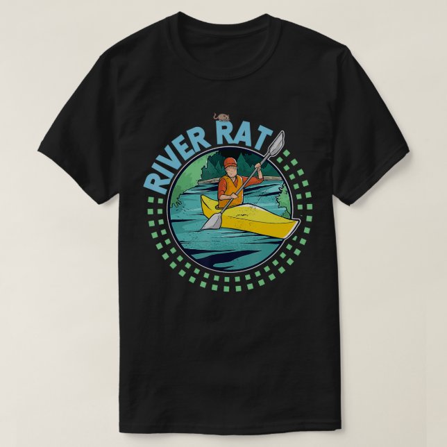 Kayaking River Rat  T-Shirt (Design Front)