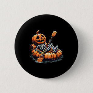 Kayaking Skeleton Funny Halloween Kayak 2 Inch Round Button